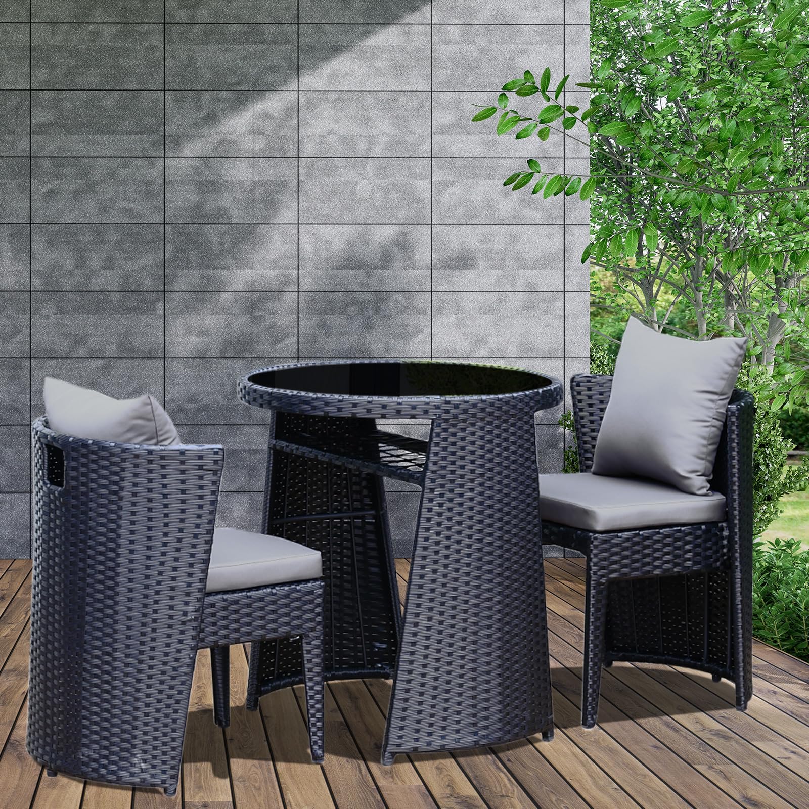 ガーデンファニチャー高級人工ラタン椅子とテーブルセット